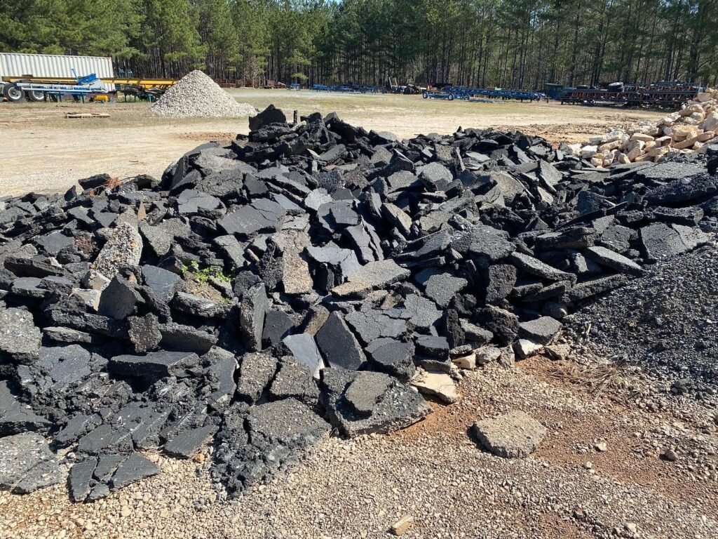 Piles of Asphalt Waste